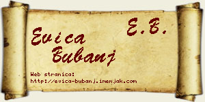 Evica Bubanj vizit kartica